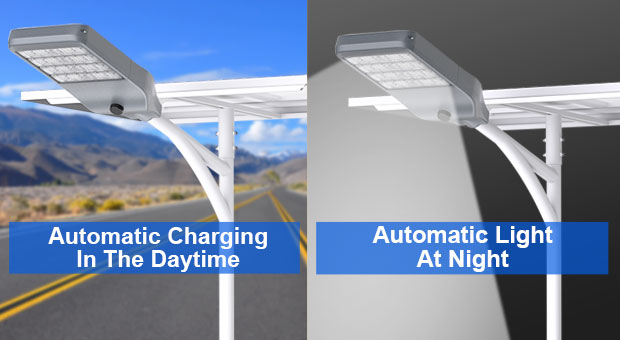 Ventajas de la luz de calle solar dividida de diseño a prueba de viento (SSL-T)