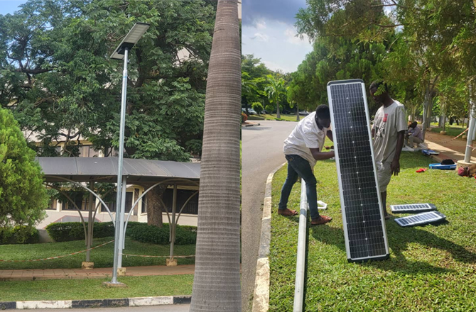 150 conjuntos de farolas solares integradas SLZ-100W en Nigeria