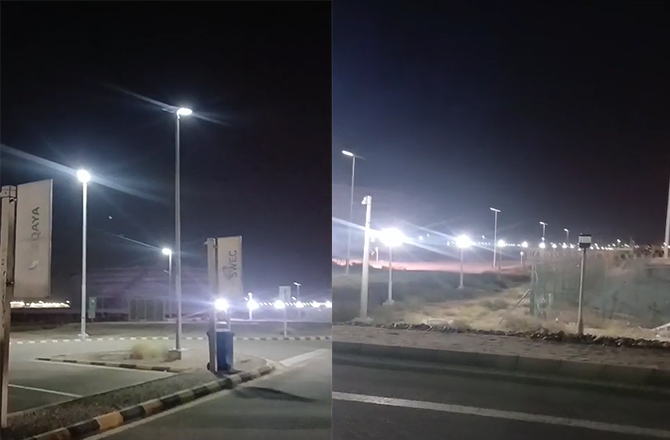 Luces solares para calles Anern SLV2‑100W en proyecto de iluminación de Arabia Saudita