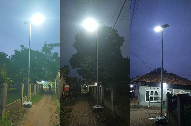 Anern SLV 100W Luces Solares Todo en Uno para Alumbrado Público en Indonesia