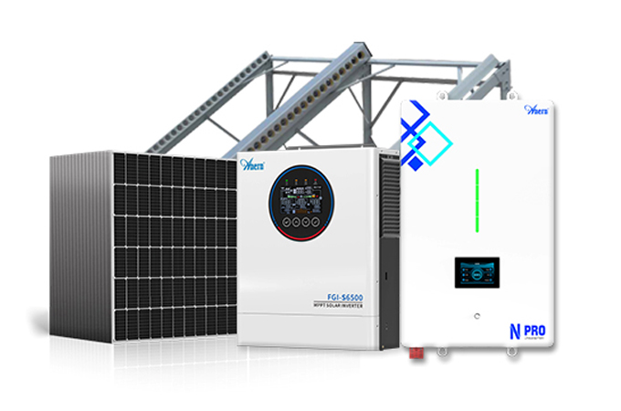 Sistema solar aislado de 5-12KW (con conmutador de red)